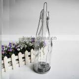 Colored Tea Light Glass Candle Holder With Hanging Metal Handle thumbnail-2