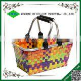 Plastic Woven Shopping Basket With Handles thumbnail-2