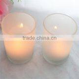 Clear Frosted Glass Candle Holder thumbnail-1