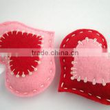 eco friendly new products promotional gift cute scrapbooking ornament wall ornament heart fabric hanger on alibaba express
