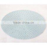 Water-proof Round Light Blue Placemat for Christmas