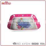 Child Safe Melamine Deep Food Dishes, Baby Girls' Princess Square Plate thumbnail-1