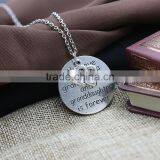 Cheap 2016 New Christmas Women Hot Gifts Love Heart Words Round Pendant Necklace Family Jewelry thumbnail-4