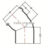 HIGH QUANLITY 45 DEG ELBOW WITH SOCKET OF PVC GB STANDARD EXPANDING FITTINGS FOR DRAINAGE WITH GASKET thumbnail-2