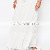Personalized White Long Maxi Boho Skirt Models Competitive Price thumbnail-4