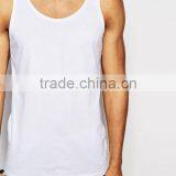 2017 Competitive New Design Custom Manufacture White Color Gym Wear Comfortable 100% Cotton Fashion Running Men's Tank Vest thumbnail-3