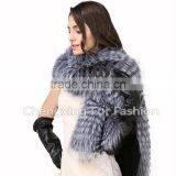 CX-B-79D New Design Fashion Raccoon Fur Warm Women Warm Fur Scarf/Fur Shawl thumbnail-2