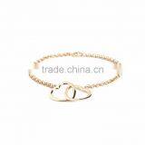 Gold Plated Designer Double Heart Bracelet thumbnail-1