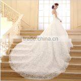 2016 New Wedding Fashion Towel Diamond Korean Style Long Drag Tail Thin Brides Winter Wedding Dress thumbnail-2