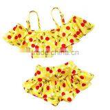 Boutique Summer Baby Girl Cherry Swimsuit 2 Pieces Ruffle Clothing China Suppliers thumbnail-3
