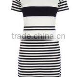 Hot Sale Chic Horizontal Stripes Curved Hem Sweater Dress thumbnail-1