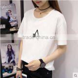 The 2017 Summer Loose Short Sleeve T-shirt Female Fashion thumbnail-3