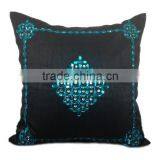 Black Pillow With Turquoise Crystals , Decorative Pillow Cover, Modern Decor, Couch and Sofa Toss, Home Decor, Living ro thumbnail-3