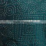 Kantha Decorative Euro Sham, Teal Kantha Euro Sham, Kantha Sham Cover, Rajasthani Jaipur Kantha Pillow, Kantha Floor Pillow thumbnail-2