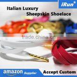 Flat Leather Shoelaces - Luxury Sheepskin Leather Shoelaces - Sneaker Leather Laces - Accept Custom Color Length - 9 Colors thumbnail-1