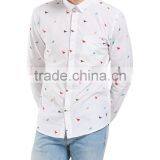 Men's Long Sleeve Birds Pattern Cotton Shirt thumbnail-1