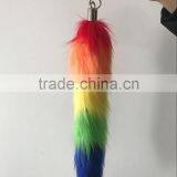 Colorful Dyed Faux Fox Tail Keychain/fur Tail Keychain
