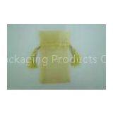 Yellow Sheer Organza Drawstring Pouch For Jewelry Packing , Polyester thumbnail-1
