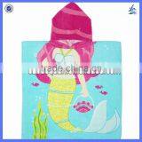 Cartoon Printed Towel For Kids In Cotton Velour Material Custom Print Animal Hooded Poncho Towel thumbnail-1