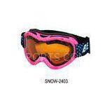 Cute Girls Pink Ski Goggles Photochromic With PC Lens , CE FDA Certificated