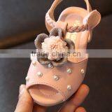 B21788A Summer Fashion Princess Shoes Preety Florals and Pearls Little Girls Sandals thumbnail-1
