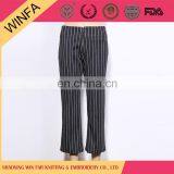 Fashion Women Casual Black White Vertical Stripes Pants thumbnail-1