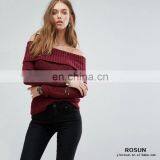 Women sexy off shoulder knit sweater, cold shoulder knit sweater , women off shoulder jumper