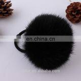 Factory Wholesale Elastic Hair Rubber Tie With Rabbit or Faux Fur Ball for Girls and Women thumbnail-3