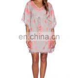 100% Chiffon Dubai Kaftan Dress Beach Kaftan Cover Ups thumbnail-4