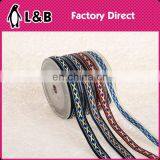 Elastic Flower Trimmings 1.3cm Ribbon Embroidered Trims Jacquard Ribbon Trim