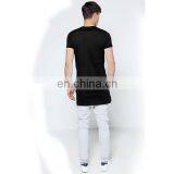2016 New Plain Slim Fit Longline T Shirt With Stepped Hem Long Lin t Shirt Men thumbnail-2