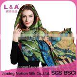 New product women's abstract digital printing of wool scarf hijab