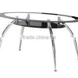 Modern American Furnitue Tempered Glass and Chrome Leg Glass Dining Table thumbnail-3