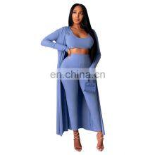 Manufacturer Customized Logo Spring and Autumn Women's Long-sleeved Fashion Sports Robe Jacket Three-piece Suit thumbnail-3