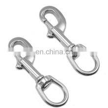 Wholesale 304 Stainless Steel 4# Silver Swivel-Eye Bolt Snap Hook Round Eye Swivel Keychain Strap Pet Leash Hook thumbnail-3