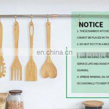 Bamboo Kitchen Tool Set Wholesale Accessories Utensils Set With Engrave Logo and Holder thumbnail-4