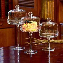 Handmade Glass Cake Stand With Dome thumbnail-1