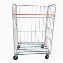 Warehouse Galvanized Wire Roller Cart Wholesale, Cage Trolley thumbnail-1
