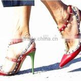 Head Designer Fmous Brand Lady Shoes Fashion Rock With Studes Sandal,High Slingback Shoe,Model T-Strap Heels Pump Shoe Women thumbnail-1