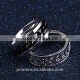 Fashion Spinner Silver Black Chain Ring For Men Stainless Steel Wedding Wholesale Cool Jewelry thumbnail-2