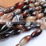 Beautiful Natural Smooth Drum Brown Agate Strip Loose Beads thumbnail-1