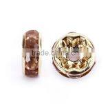 Gold Plated Light Peach Color #362 Rhinestone Jewelry Rondelle Spacer Beads Variation Color and Size 4mm/6mm/8mm/10mm thumbnail-2