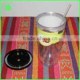 Double Wall Plastic Tumbler With Straw thumbnail-3