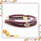 New Fashion Leather Bracelet Jewelry in Real Stingray Fish Leather for Wholesale thumbnail-2