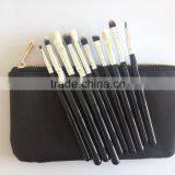 Pro Eye Brush Set 10pcs Makeup Eye Shadow Pencil Blending Concealer Brushes With PU Leather Bag thumbnail-1