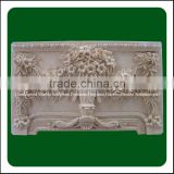 Hand Carved Indoor Marble Wall Flower Relief Painting For Sale