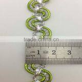 Green Wave Bending Gold and Silver Trimming Braid Lace thumbnail-2