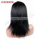 Natural Color 120% Density Yaki Straight Brazilian Virgin Human Hair Full Lace Wig With Baby Hair Quality Choice thumbnail-3