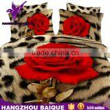 Beautiful Leopard and Big Red Rose 3D Adult Bedding Set thumbnail-1