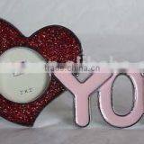 Lovely I LOVE YOU Metal Pewter Zinc Alloy Home Decorative Photo Frame